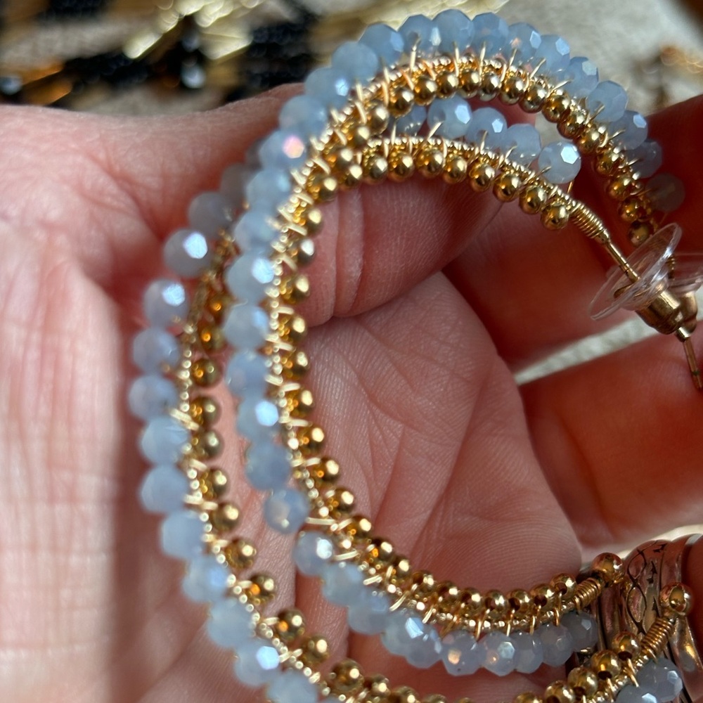 Beachy Statement Earring Bundle | Raffia Pearl Go… - image 6